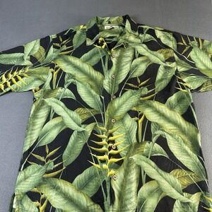 Tommy Bahama Relax 100% Silk Jacquard Shirt - Tropical Heliconia Size Medium